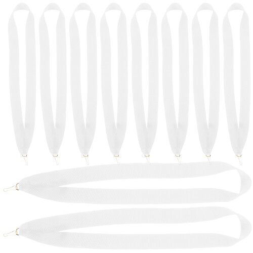 30Pcs Multi-Function White Medal Neck Lanyards for Sports and Parties 2