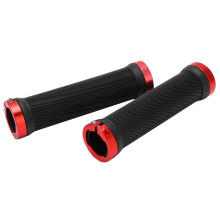 2 pièces de poignées en caoutchouc rouges pour 22 mm avec capuchons en plastique