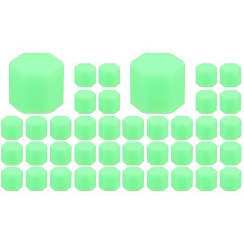 40Pièces Capuchons Silicone Vert Lumineux Pour Écrous Roues Auto