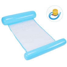 Soft Polyester Mesh Inflatable Pool Float Water Hammock Lounges Durable Heavy Duty PVC Reinforced Seams Foldable Portable Design Versatile Functions