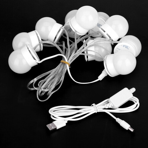USB Makeup Lights Creative Mirror Bulb Even Light LED Source Dimmable Rotating Vanity Lights For Bathroom Mirror Dressing Table Energy Efficient 2