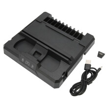 LED Indicator Charging Stand with Cooling Fan for Switch, Vertical Storage Charging Station Compatible with Joycon Pro Controllers and Game Cards