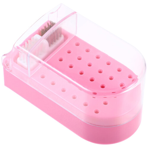 4Pcs Nail Drill Bit Storage Holder Clear Plastic Box for Manicure Use 2