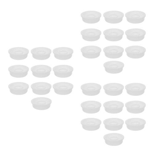 30Pcs White Plastic Storage Bucket Lid Durable Leak-Proof Screw Cap