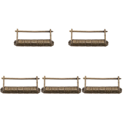 5 Pack Antique Combination Lock Cabinet Door Hinge Decoration Gate