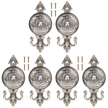 6Pcs Silver Alloy Curtain Pothooks Decorative Hooks for Home Use