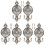 6Pcs Silver Alloy Curtain Pothooks Decorative Hooks for Home Use 1