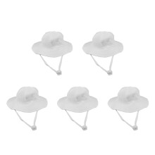 5Pcs Newborn Bucket Hat Cotton Soft White Hat for Outdoor