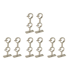 8Pcs Silver Double Alloy Curtain Rod Brackets Sturdy Ceiling Holders
