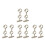 8Pcs Silver Double Alloy Curtain Rod Brackets Sturdy Ceiling Holders 1