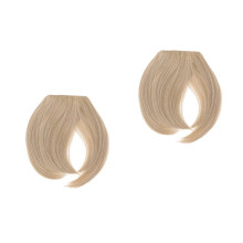 2Pcs Khaki Synthetic Wigs Clip in Fringe Bangs Natural Looking Hair