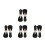 8Pcs Durable Black PU Alloy Buttons for Women's Coats Sweaters Jackets 6