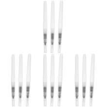 12Pcs Portable Watercolor Brush Pens Refillable White Nylon for Decor