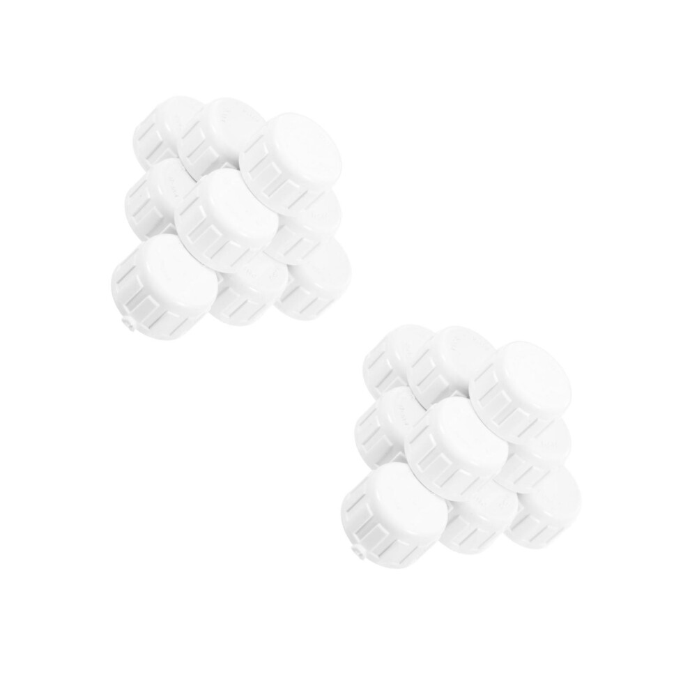 40Pcs Threaded White Pvc Pipe Caps Durable End Stoppers For Irrigation 3713122750117