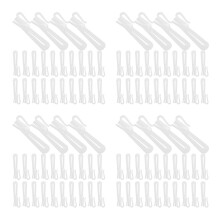 200Pcs White Plastic Adjustable Pleated Curtain Hooks for Drapes Track