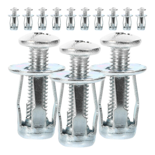 100Sets Petal Nut Inserts Silver Galvanized Carbon Steel for Hardboard 2