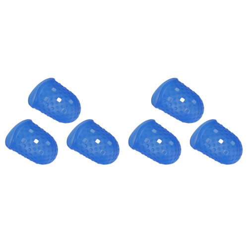 6Pcs Blue Silicone Finger Guards Thin Flexible Guitar Fingertip Covers