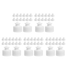 100Pcs Pe White Replacement Bottle Caps Leakproof Press Lid for Sports
