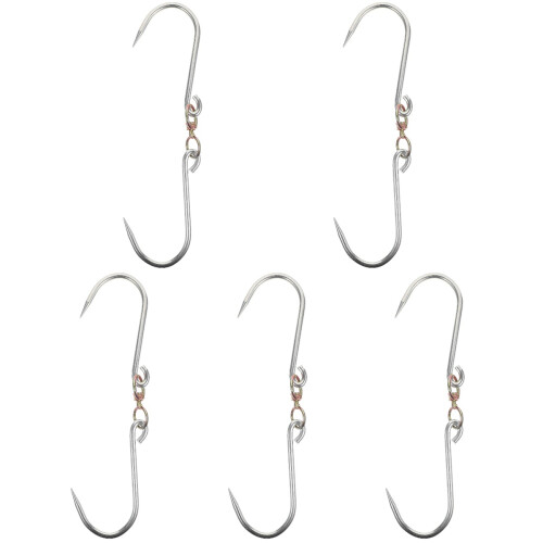 5Pcs Silver Metal Meat Hooks Sharp Butcher Hooks for Hanging Sausages