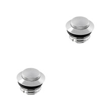 2Pcs Silver Metal Tank Cover for Motorcycle with Leak-Proof O-Rings