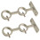 8Pcs Silver Double Alloy Curtain Rod Brackets Sturdy Ceiling Holders 2