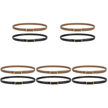 10Pcs Multi-Color PU Thin Belt Adjustable Waist Belt for Women