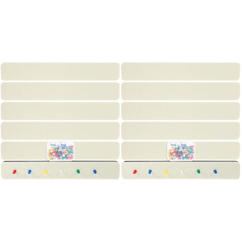 2Sets White Felt Bar Strips DIY Bulletin Board for Wall Memo Display