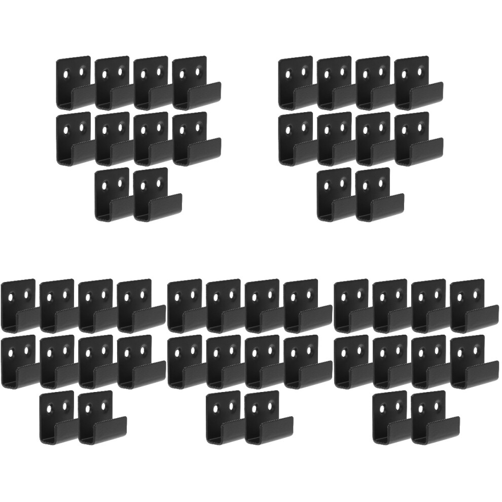 50Pcs Sturdy Black Wall Brackets Multipurpose Mirror And Tile Hangers 3713322524563