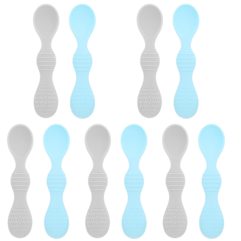 10Pcs Silicone Baby Spoons Feeding Spoon Set Assorted Colors Vaguelly