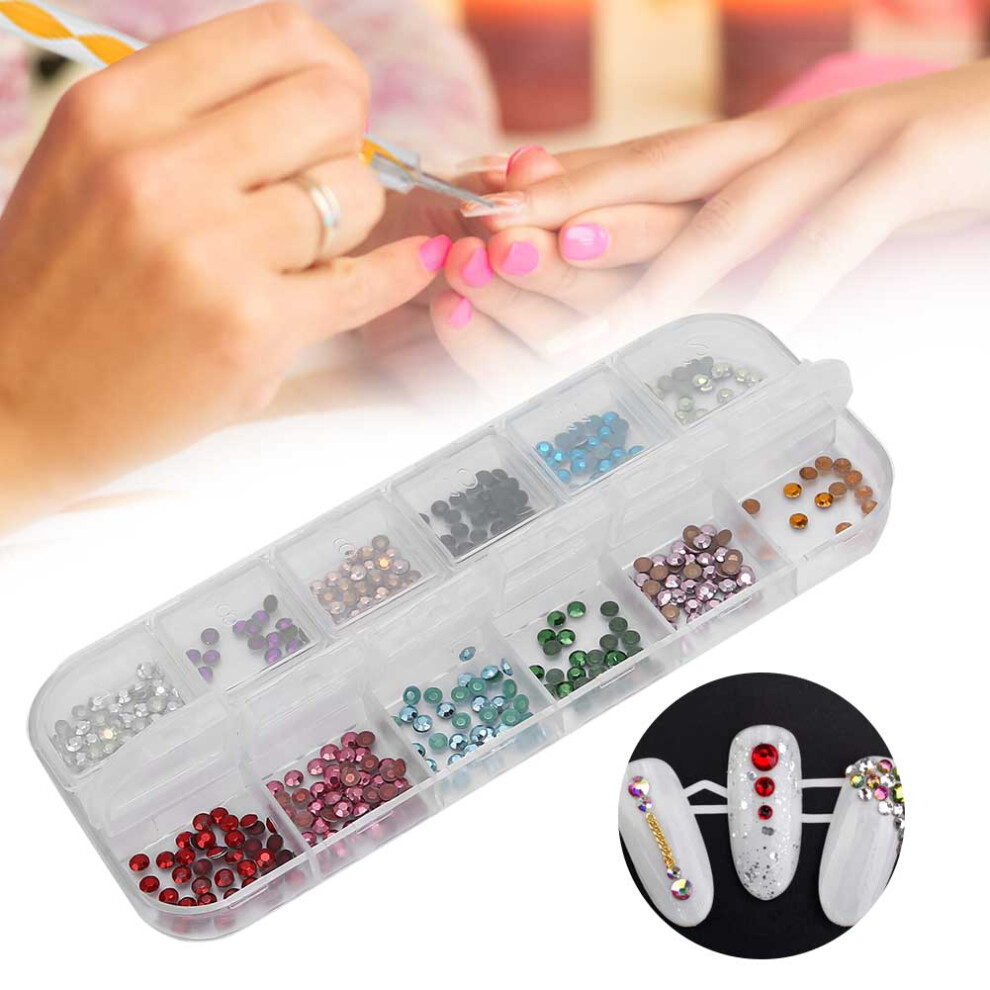 12 Colors Nail Art Rhinestones â Resin Nail Decorations for Salon & Home