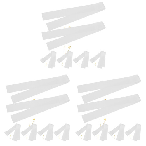 18Pcs White DIY Blank Sashes Versatile Party and Wedding Accessories