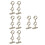 8Pcs Silver Double Alloy Curtain Rod Brackets Sturdy Ceiling Holders 8