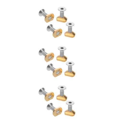 3Sets Brass T-Nut Kit with Hex Screws for Hydrofoil Surfboard Mounting