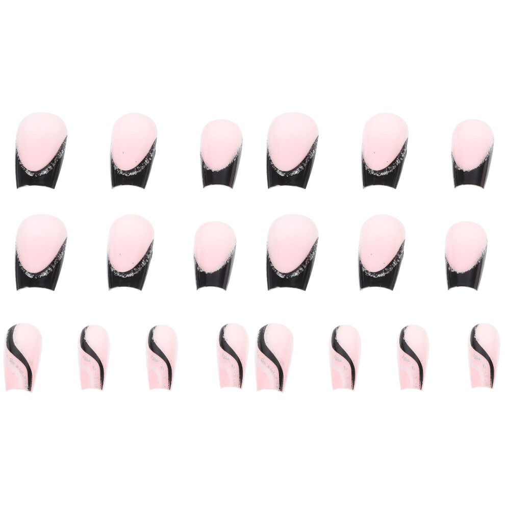 Inoomp 48Pcs Durable Abs Fake Nail Kit Multi-Color Press On Nails Full Cover