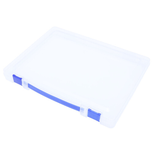 2Pcs Clear Document Storage Holder Box with Buckled Lid for Office Use 2