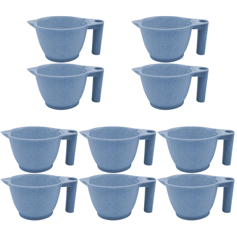 Inoomp Blue 10Pcs Hair Dye Mixing Bowls Reusable Pp Tint Bowl Set For Diy Use