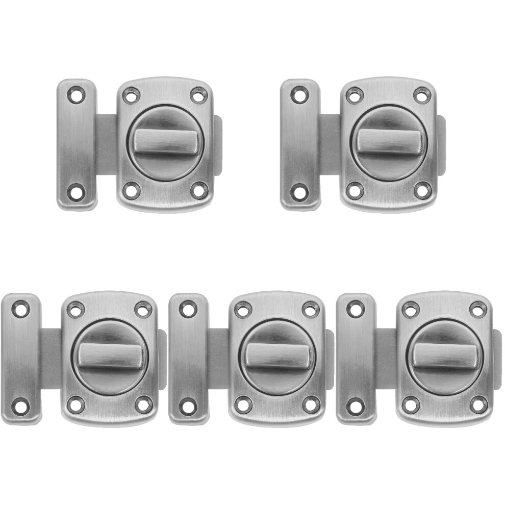 5Pcs Silver Slide Door Locks Zinc Alloy Latches For Home Door Security 3713322525539