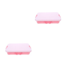 2Pcs Pink Portable Sand Tray with Lid Break-Resistant Toy Storage