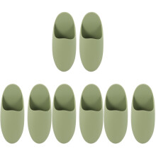 8Pcs Green Silicone Bathroom Toothbrush Organizer Wall Mount Holder
