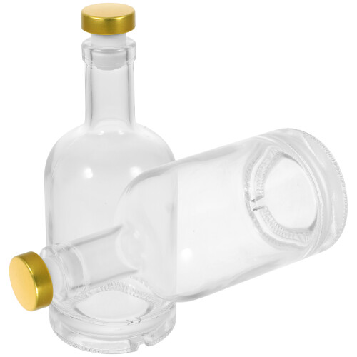 6Pcs Transparent Glass Wine Bottles Screw Base Elegant Design 1