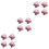12Pcs Pink Ceramic Heart Cabinet Knobs Durable Pull Handles for Home 6