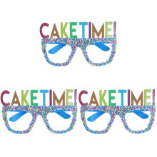 3Pcs Blue Birthday Party Glasses Lightweight Pc Material Fun Props