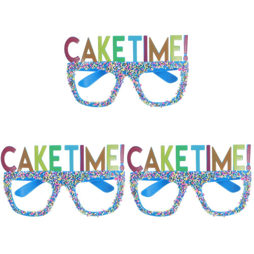 3Pcs Blue Birthday Party Glasses Lightweight Pc Material Fun Props