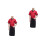 2Pcs Practical Short Sleeve Chef Shirt Dark Red Catering Apparel 3