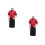 2Pcs Practical Short Sleeve Chef Shirt Dark Red Catering Apparel 6