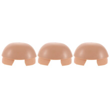 3Pcs Plastic Doll Bald Caps Light Brown DIY Toy Scalp Making Supplies