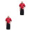 2Pcs Practical Short Sleeve Chef Shirt Dark Red Catering Apparel 7