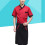 2Pcs Practical Short Sleeve Chef Shirt Dark Red Catering Apparel 8