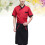 2Pcs Practical Short Sleeve Chef Shirt Dark Red Catering Apparel 11