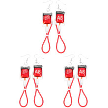 3Pairs Mini Charm Earrings Multi Color Lightweight Dangling